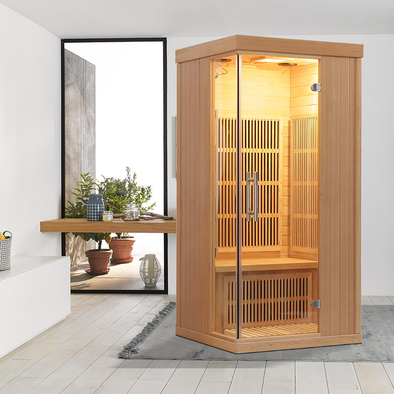 SAUNASNET Carbon Heaters Glass Door Infrared Sauna Room