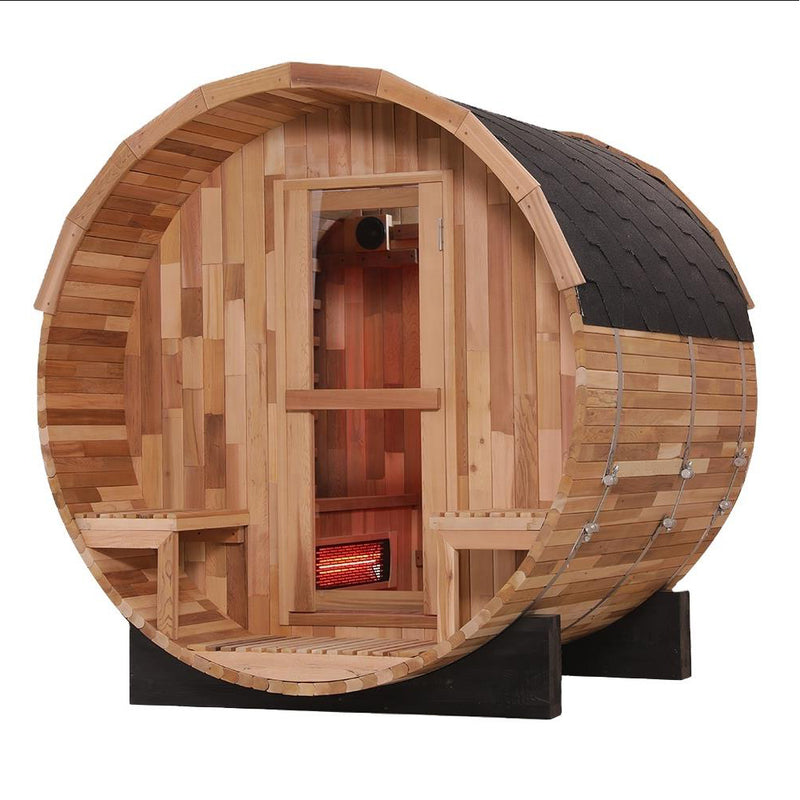 SAUNASNET Outdoor Barrel Far Infrared Sauna Room