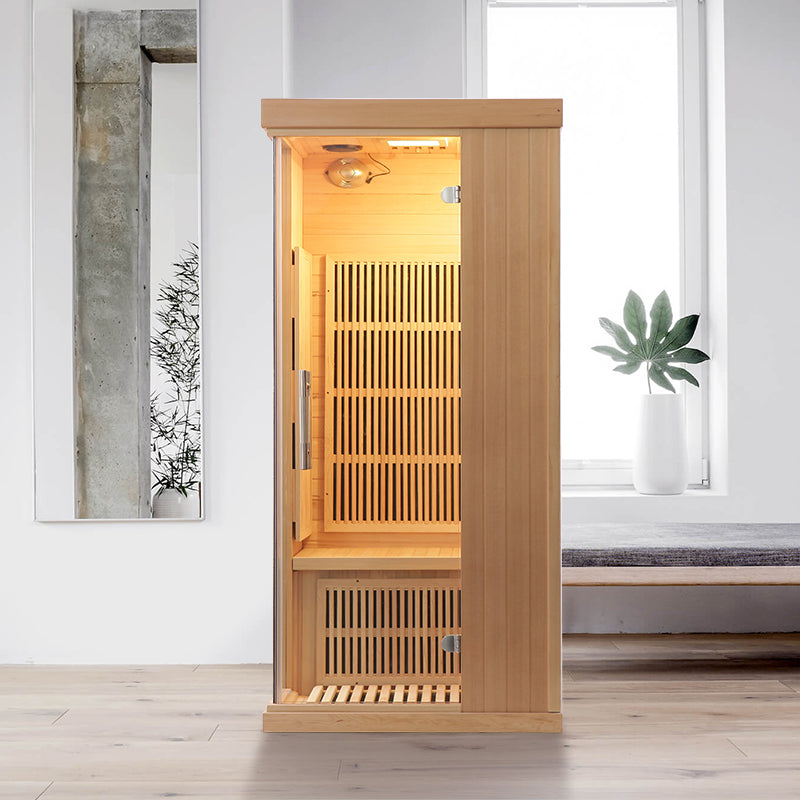 SAUNASNET Carbon Heaters Glass Door Infrared Sauna Room