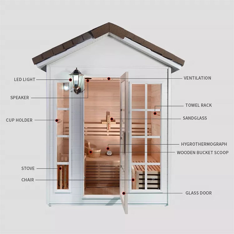 Garden Waterproof Traditional Sauna Steam Room