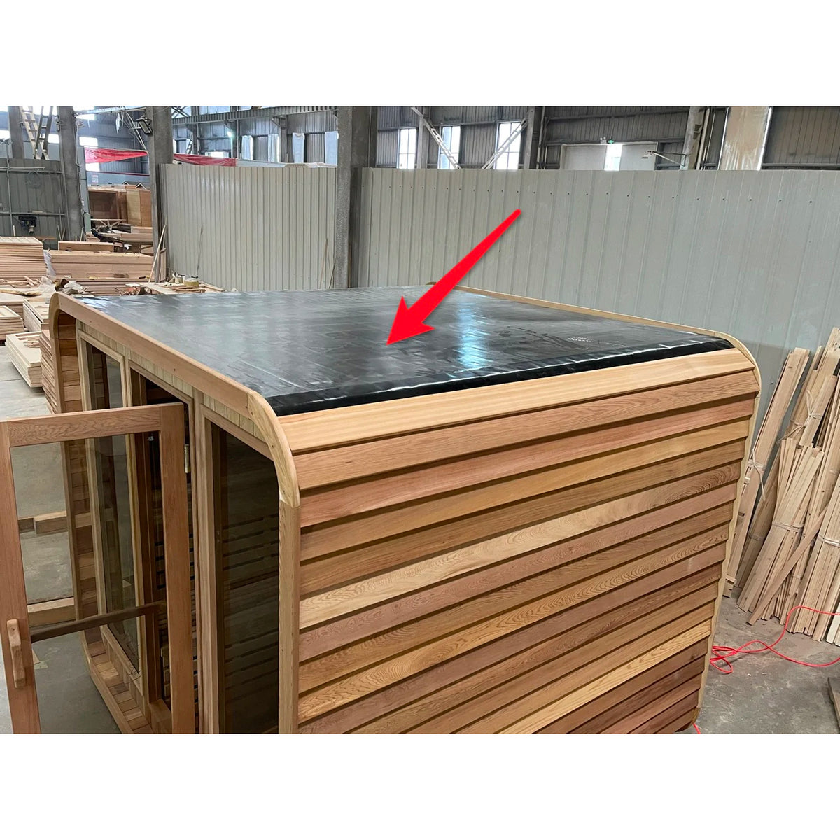 SAUNASNET® Premium Outdoor Cube Sauna Cabin with Glass Front, Energy Efficient Design for Relaxation & Detox Square 05