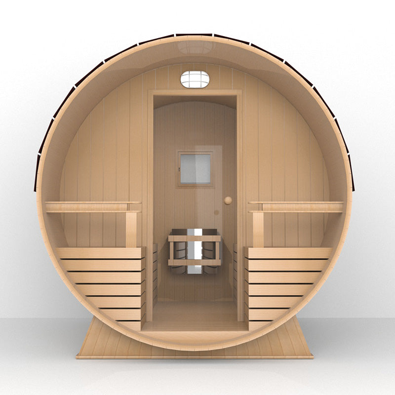 SAUNASNET Outdoor Barrel Sauna With Glass Window