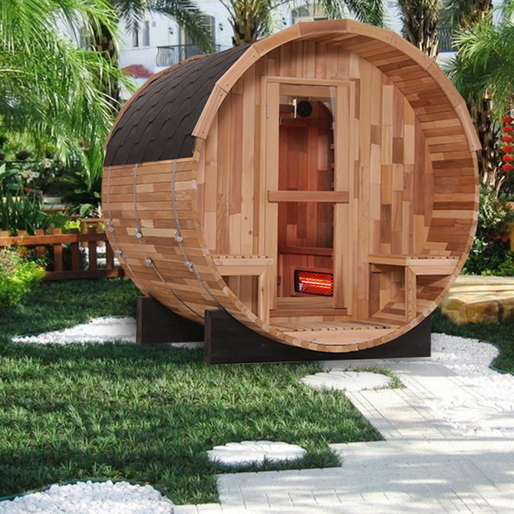 SAUNASNET Outdoor Barrel Far Infrared Sauna Room