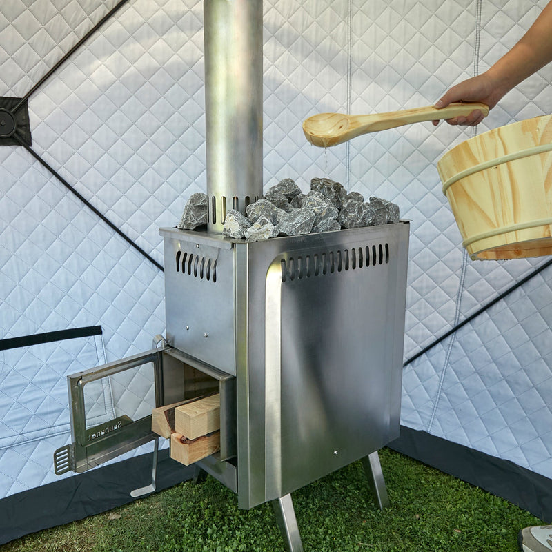 SAUNASNET New Portable Outdoor Tent Sauna With Wood Burning Stove