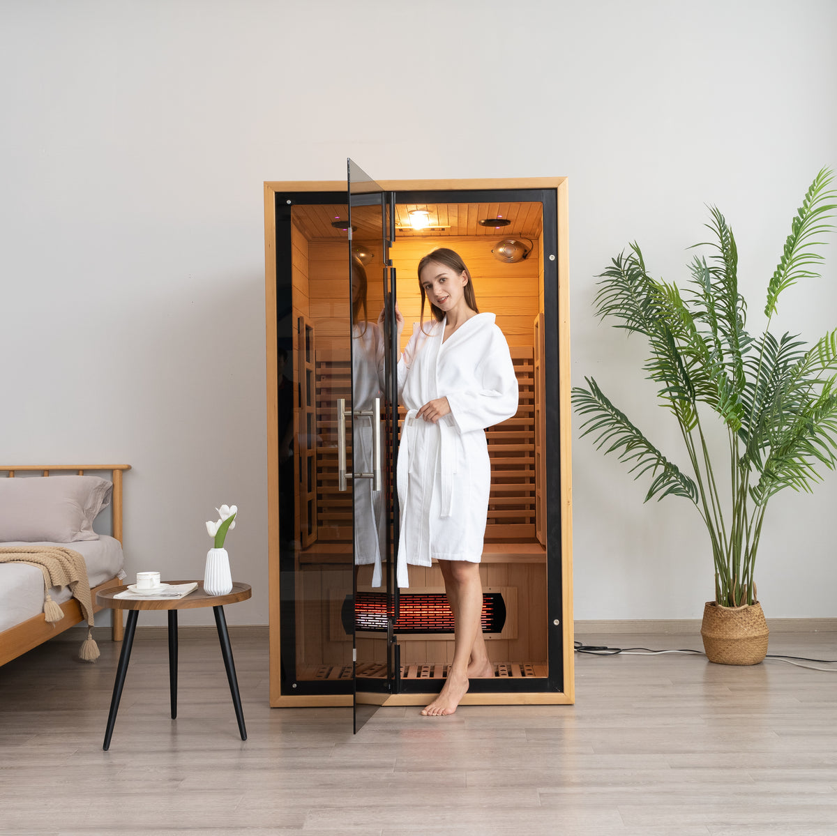 SAUNASNET® Luxury Ozone Indoor Dry Sauna with Wifi Infrared 03（US Stock – Ships in 10–15 Days）