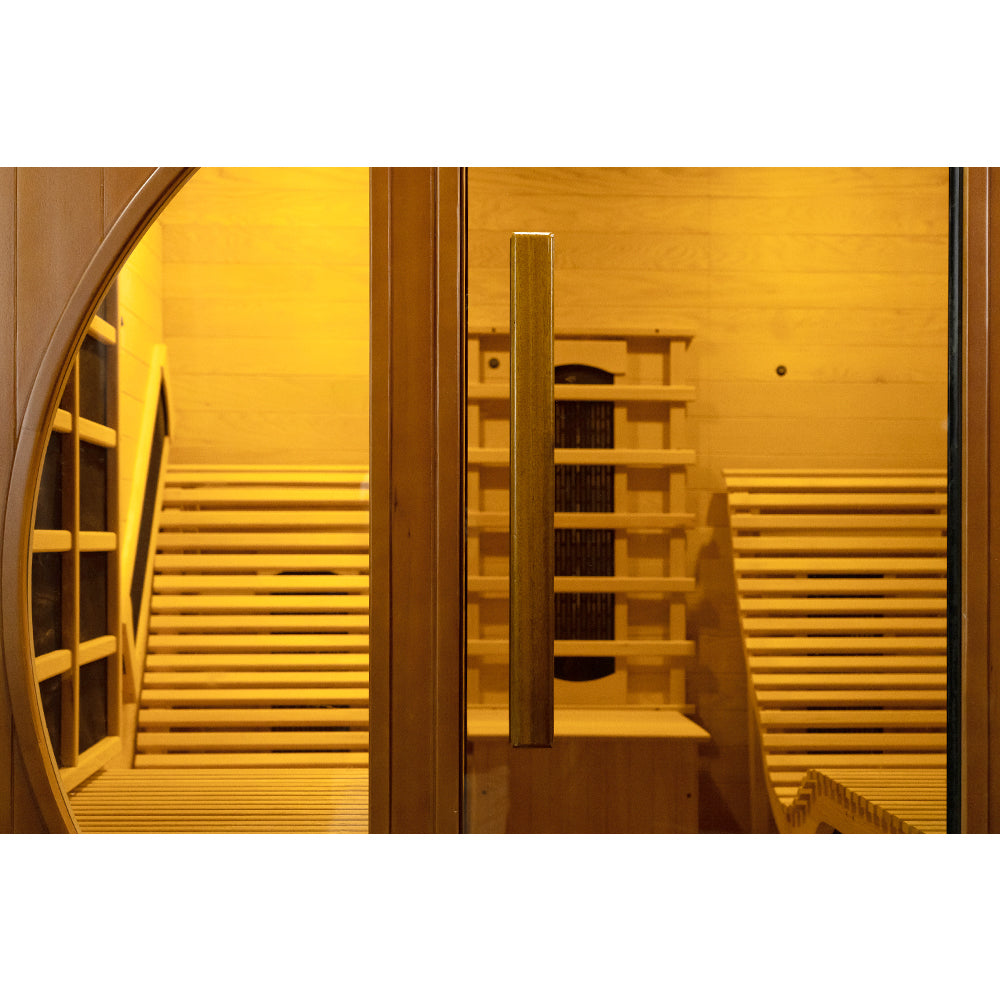 SAUNASNET® Indoor Two-Person Infrared Sauna Digital Control with Wifi Infrared 01 （US Stock – Ships in 10–15 Days）