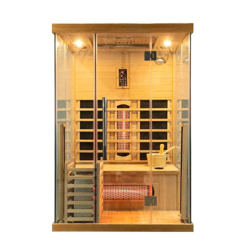 SAUNASNET Premium Dual System Sauna With Three-sided glass