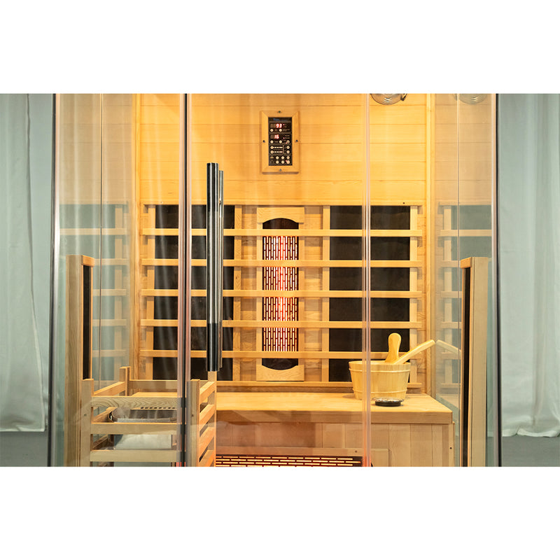 SAUNASNET® Premium Indoor Sauna With Three-sided glass Dual System 03