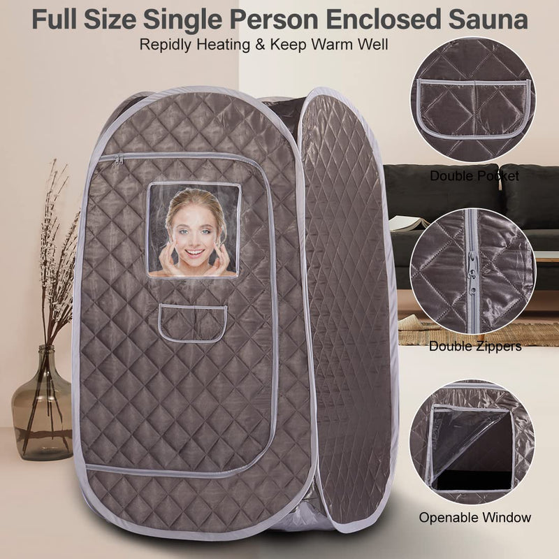 SAUNASNET Portable Sauna Tent with Transparent Windows and Pockets