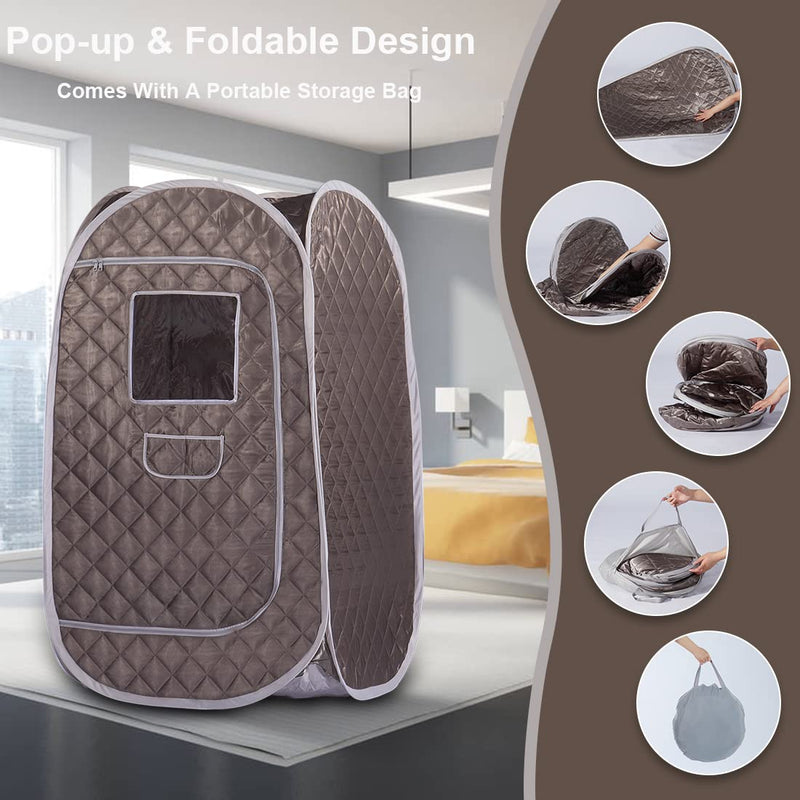 SAUNASNET Portable Sauna Tent with Transparent Windows and Pockets