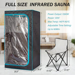 SAUNASNET Portable Whole Front Clear Window Full Size Infrared Sauna