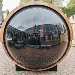 SAUNASNET Outdoor Barrel Sauna With Panoramic View Window (Wood shingles)
