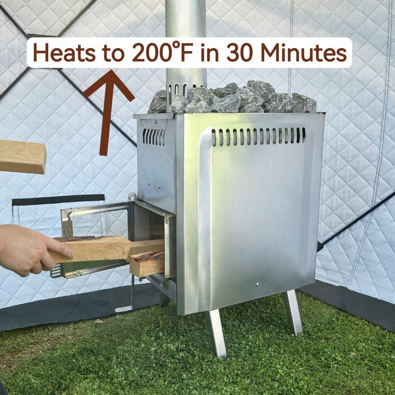 SAUNASNET New Portable Outdoor Tent Sauna With Wood Burning Stove