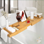 Natural Bamboo Bathtub Caddy