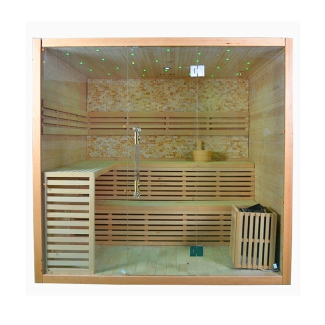 SAUNASNET Traditional Hemlock Steam Sauna Room For 4 Person