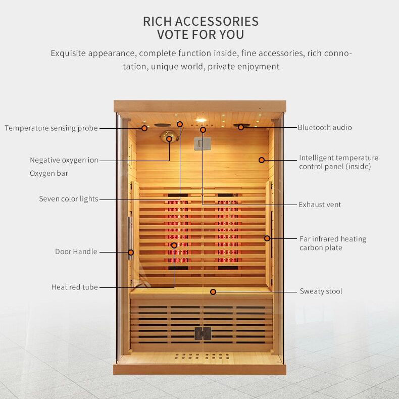 SAUNASNET® Full Spectrum Indoor Solid Wood Sauna Far Infrared 11