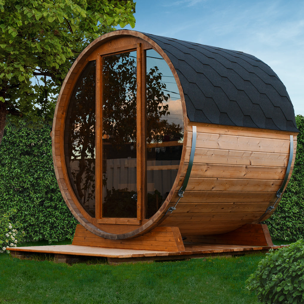 SAUNASNET® Outdoor Fashion Sauna（3-4 Person）Barrel 07