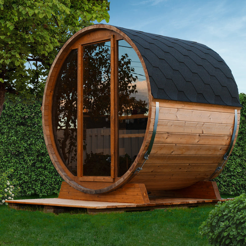 SAUNASNET Outdoor Fashion Barrel Sauna（3-4 Person）