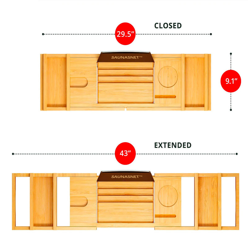 Natural Bamboo Bathtub Caddy