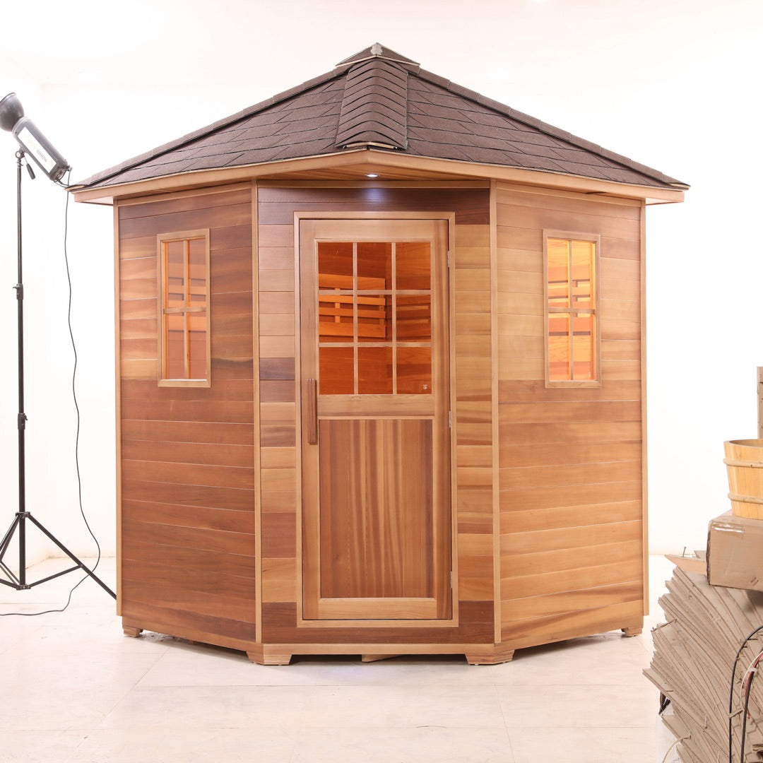 SAUNASNET® Outdoor Wood Steam Sauna（5-6 Person）Cabin 04